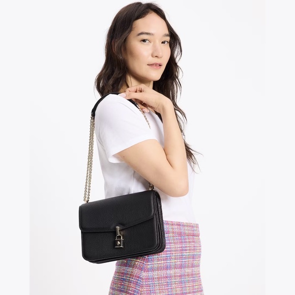Kate Spade Black Locket Large Flap Shoulder Bag - Picture 2 of 10